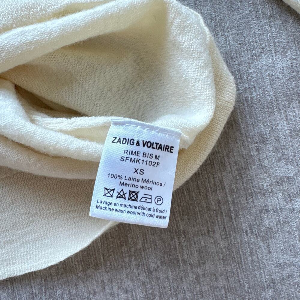 Zadig & Voltaire Cream Bolt Crewneck Wool Sweater - Picture 4 of 4